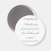 Aimant 1 Timothée 6:8 (Verse biblique) (Recto/Verso)