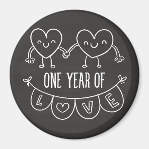 Aimant 1er anniversaire Cadeau pour son coeur de calque M