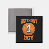 Aimant 1er Anniversaire tenue de garçon Basketball 1ère a (Recto/Verso)