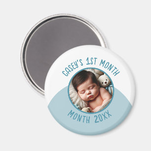 Aimant 1er mois de bébé Photo personnalisée Ajouter le no