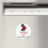 Aimant 1ère fille anniversaire - Bug dame - 1 - coccinell (In Situ (Lave-vaisselle))