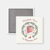 Aimant 1st Christmas Deer with Wreath Customize (Recto/Verso)
