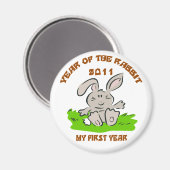 Aimant 2011 Année du bébé lapin (Recto/Verso)