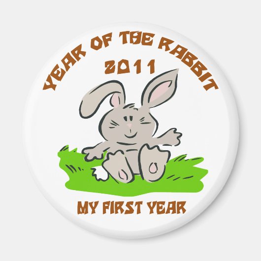Aimant 2011 Année du bébé lapin (Devant)