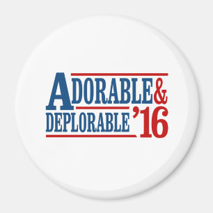 Aimant 2016 adorable et déplorable - blanc -- Élection