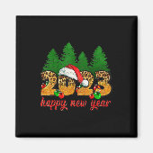 Aimant 2023 Joyeux Nouvel An Leopard Nouvel An Soirée Su (Devant)