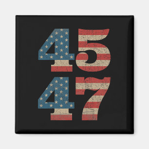 Aimant 2024 45 47 Vintage American Flag Retro 4547 Trump
