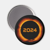 Aimant 2024 Éclipse solaire totale Date Ciel étoilé (Recto/Verso)