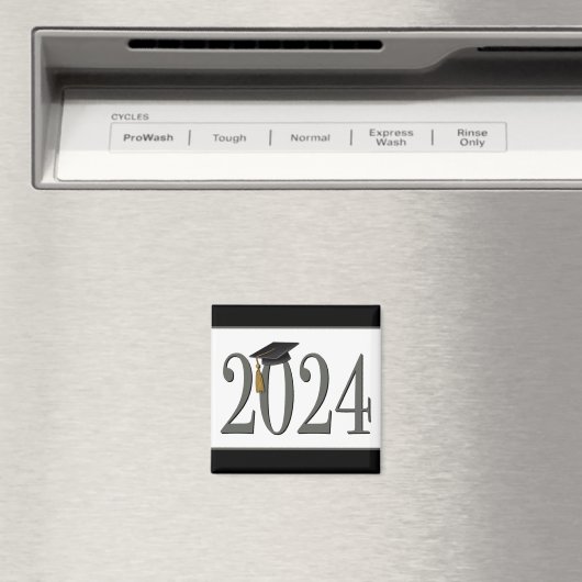 Aimant 2024 Graduation Cap Simple Moderne tendance (In Situ (Lave-vaisselle))