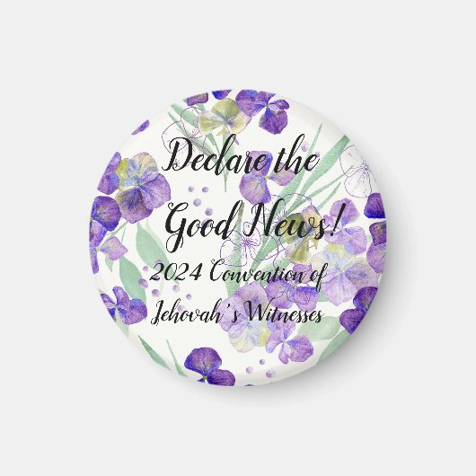 Aimant 2024 JW Convention Hydrangea petals customizable (Devant)