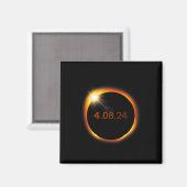 Aimant 2024 Solar Eclipse Américain Totality Spring 4.08. (Recto/Verso)