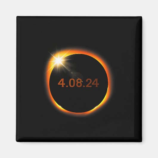 Aimant 2024 Solar Eclipse Américain Totality Spring 4.08. (Devant)