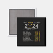 Aimant 2024 Total Éclipse Solaire 8 Avril Chemin De L'Écl (Recto/Verso)