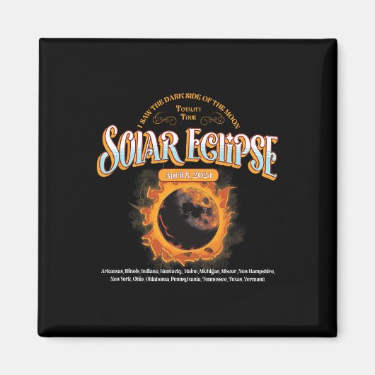 Aimant 2024 Total Éclipse Solaire 8 Avril Chemin De L'Écl (Devant)