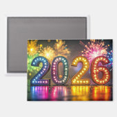 Aimant 2026, Célébration de la Nouvelle Année, (Recto/Verso)