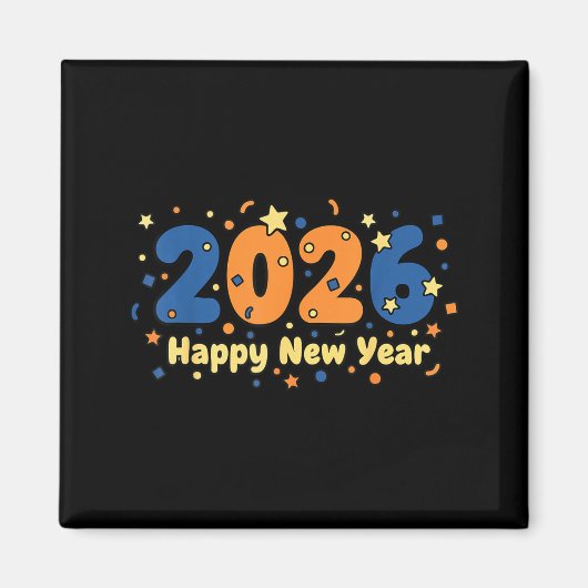 Aimant 2026 Happy New Year Fireworks Celebration  (Devant)