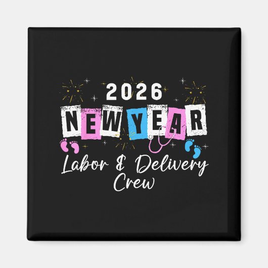 Aimant 2026 New Year Labor And Delivery Nurse Fireworks E (Devant)