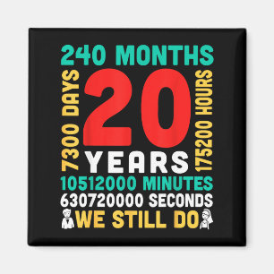 Aimant 20 ans 240 mois 7300 jours font couple ensemble