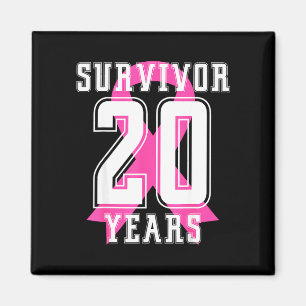 Aimant 20 ans de survie ruban rose sensibilisation au can