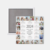 Aimant 20 Collage Photo 2024 Année En Coup D'Oeil Calendr (Recto/Verso)