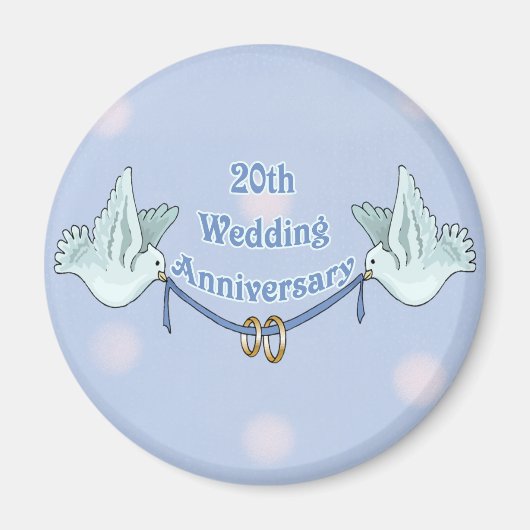 Aimant 20e anniversaire du Mariage (Devant)