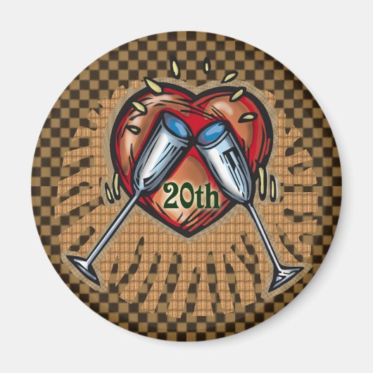 Aimant 20e anniversaire du Mariage (Devant)