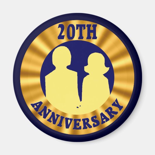 Aimant 20e anniversaire du Mariage (Devant)