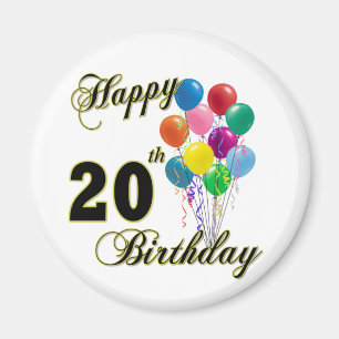 Aimant 20èmes cadeaux d'anniversaire et habillement