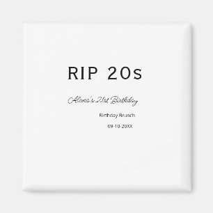 Aimant 20s 21e anniversaire simple date de brunch minimal
