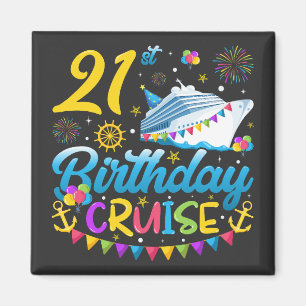 Aimant 21e anniversaire Croisière B-Day Carré de fête