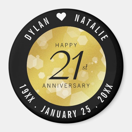 Aimant 21e anniversaire de l'Mariage de cuivre (Devant)