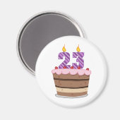 Aimant 23 ans sur le gâteau d'anniversaire (Recto/Verso)