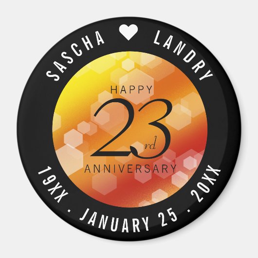 Aimant 23e anniversaire de Mariage de Topaz impérial (Devant)