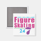 Aimant 24h/24, 7j/7 Patinage artistique (Recto/Verso)
