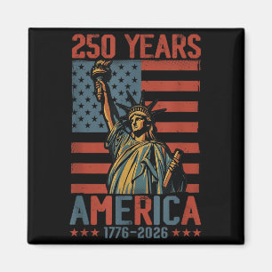 Aimant 250 Ans d'Amérique 1776-2026 Drapeau Statue de la
