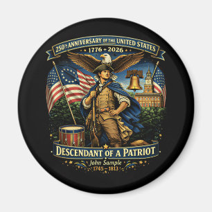 Aimant 250e anniversaire États-Unis 1776–2026 Patrimoine