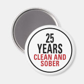 Aimant 25 ans propres et sobres (Recto/Verso)