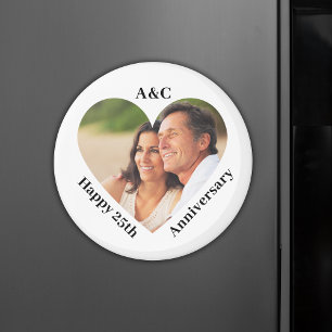 Aimant 25 Mariage Anniversaire Couple Keepsaké Heart Phot