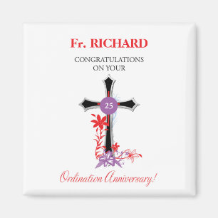 Aimant 25e anniversaire de l'Ordination du prêtre Croix n