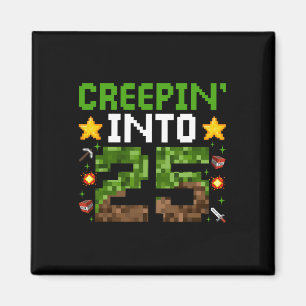 Aimant 25e Anniversaire Joueur Pixel Creepin’ en 25 Vidéo