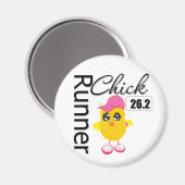 Aimant 26,2 Miles Marathon Runner Chick (Recto/Verso)