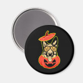 Aimant 28 Berger Allemand En Citrouille Effrayant Chemise (Recto/Verso)