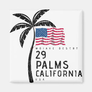 Aimant 29 Palms California American Flag Palm Tree