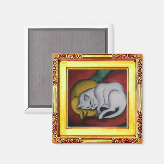 Aimant 2 Chats par Franz Marc (Recto/Verso)