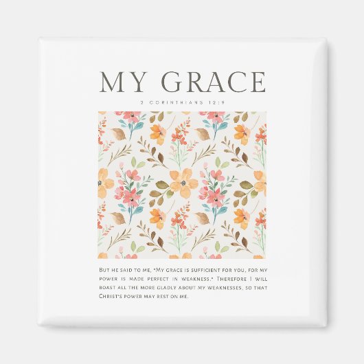 Aimant 2 Corinthiens 12:9 Ma grâce vous suffit (Devant)