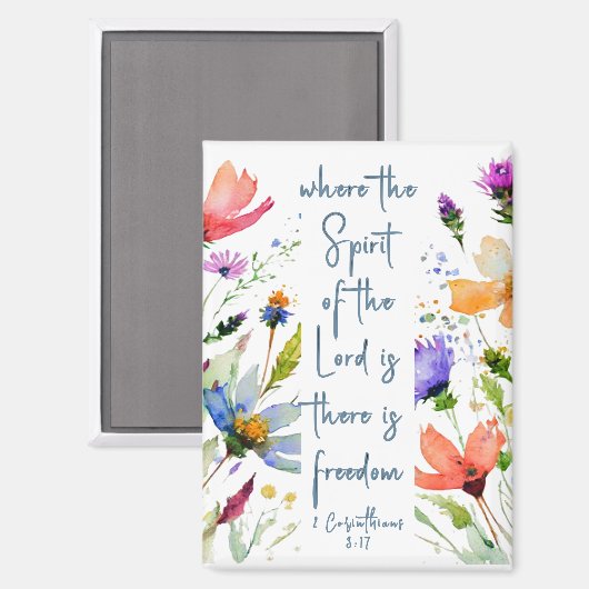 Aimant 2 Corinthiens 3:17 Liberté Bible Verse (Recto/Verso)