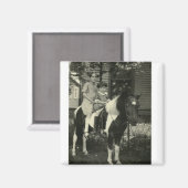 AIMANT 2 FILLES ET UN CHEVAL (Recto/Verso)