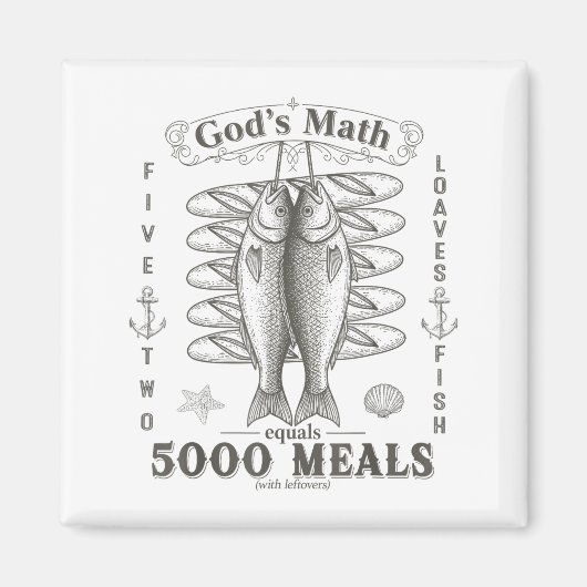 Aimant 2 Fishes 5 Breads Jesus Feeds The 5000 Christian B (Devant)