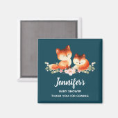 Aimant 2 mignons Petits Renards Rouges Aquarelle Design F (Recto/Verso)