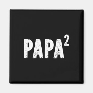 Aimant 2 Papa au carré pour grand-papa de petite-fille Gr